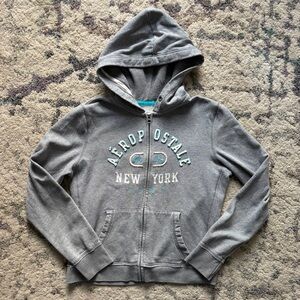 Vintage Aeropostale Grey Zip Up Hoodie